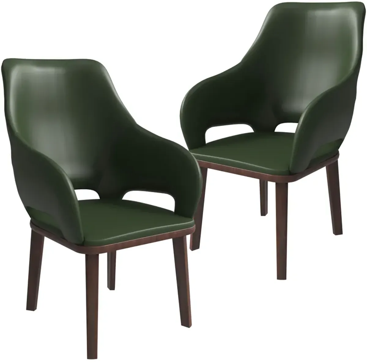 LeisureMod Vivara Collection Modern Dining Chair Set of 2