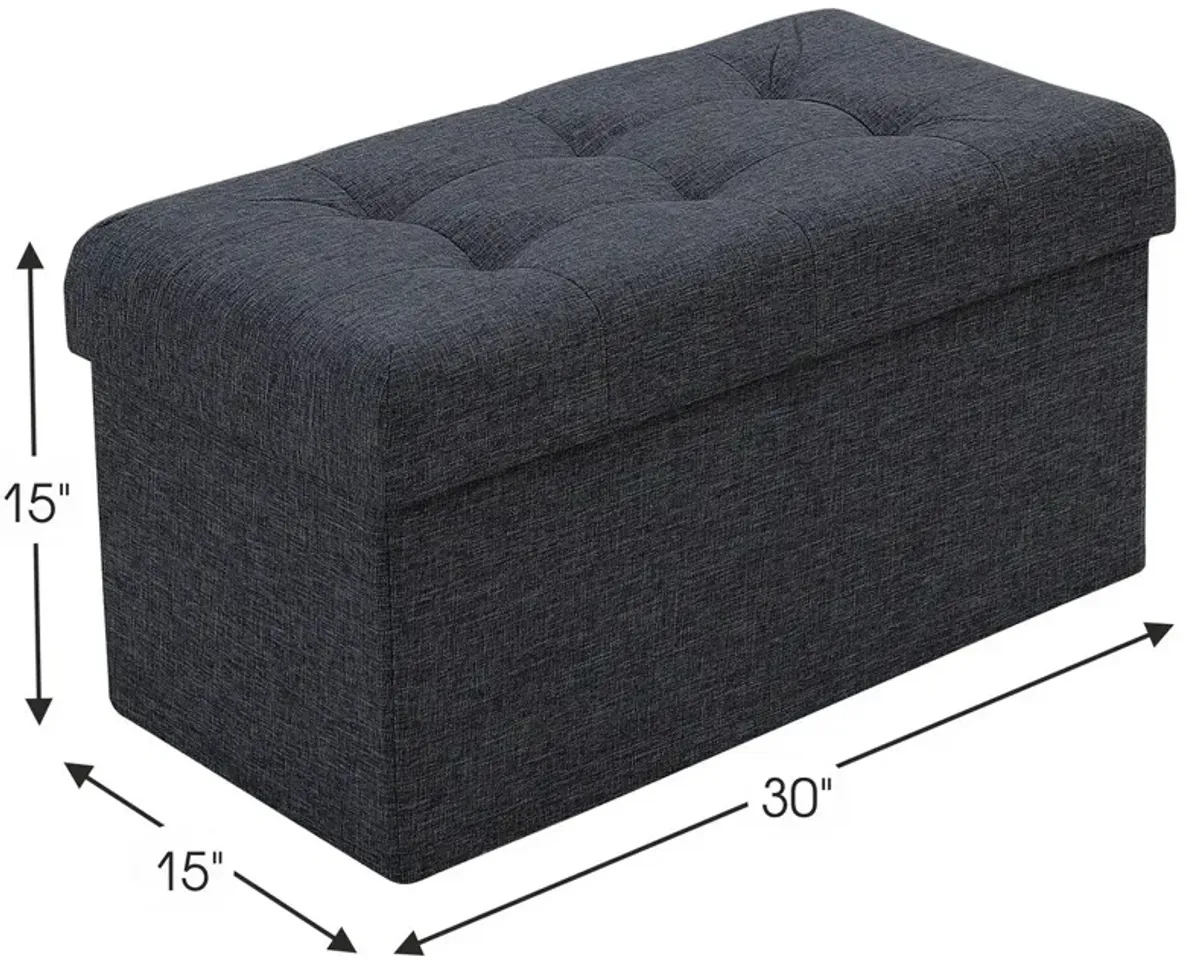 Foldable Tufted Storage Ottoman