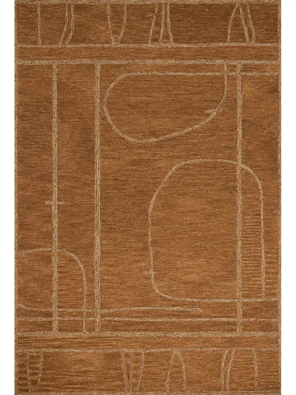 Barrow BAR03 Clay/Natural 3'6" x 5'6" Accent Rug by Jeremiah Brent x Loloi