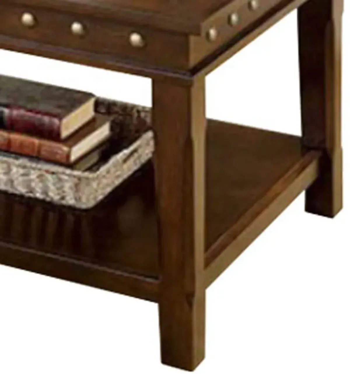 Solid Wood Coffee & End Tables Set, Dark Brown, Pack of 3-Benzara