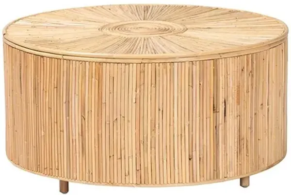 bali & pari Miami Bohemian Light Honey Rattan Coffee Table