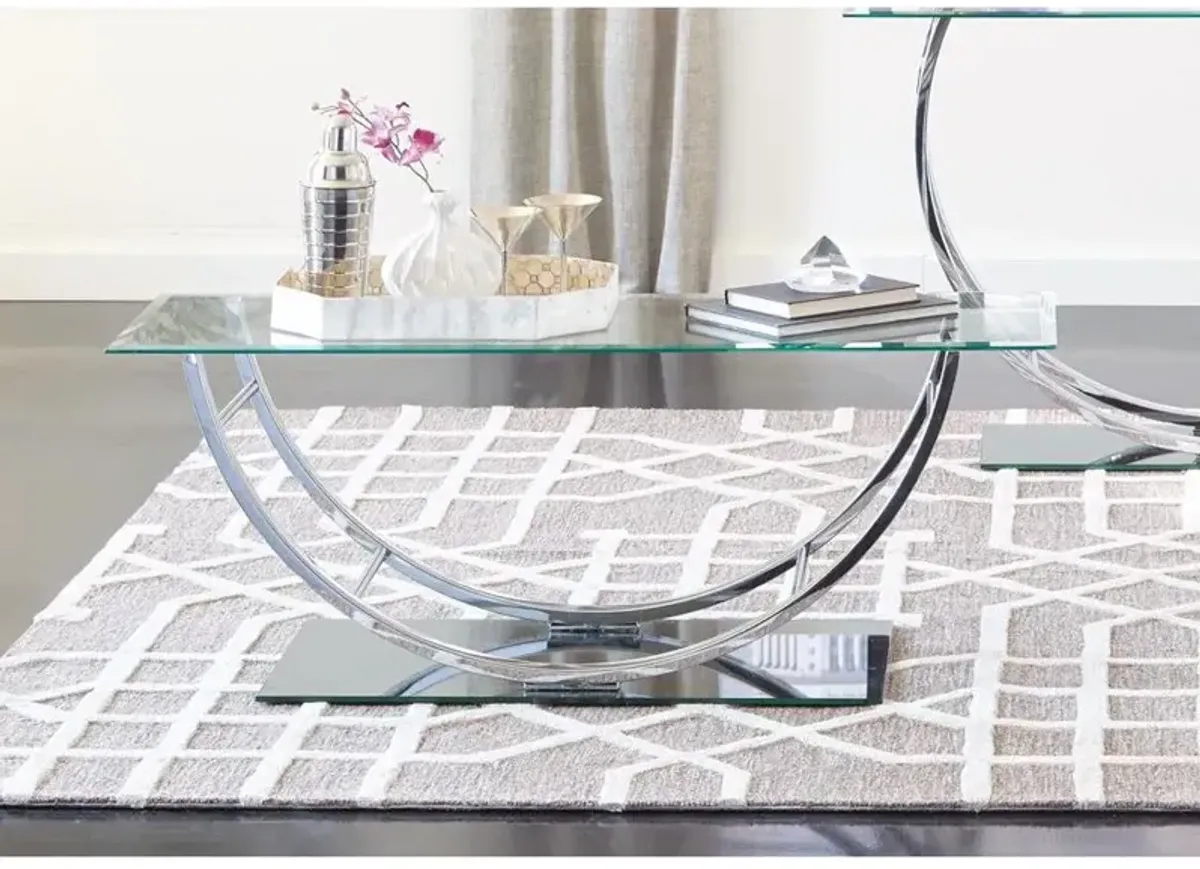 Danville U-shaped Coffee Table Chrome