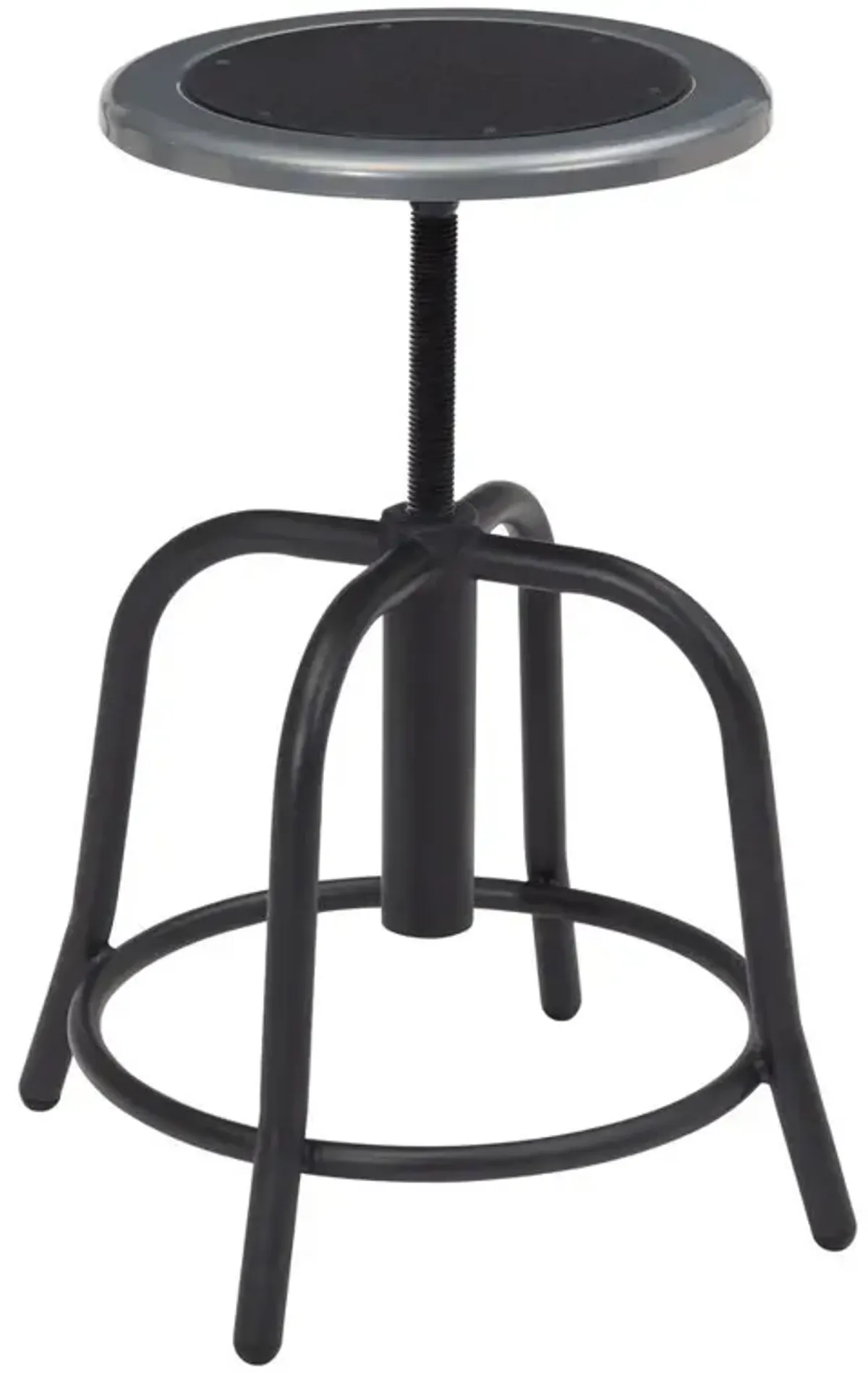 NPS® 18” - 24” Height Adjustable Swivel Stool, Black Seat and Black Frame