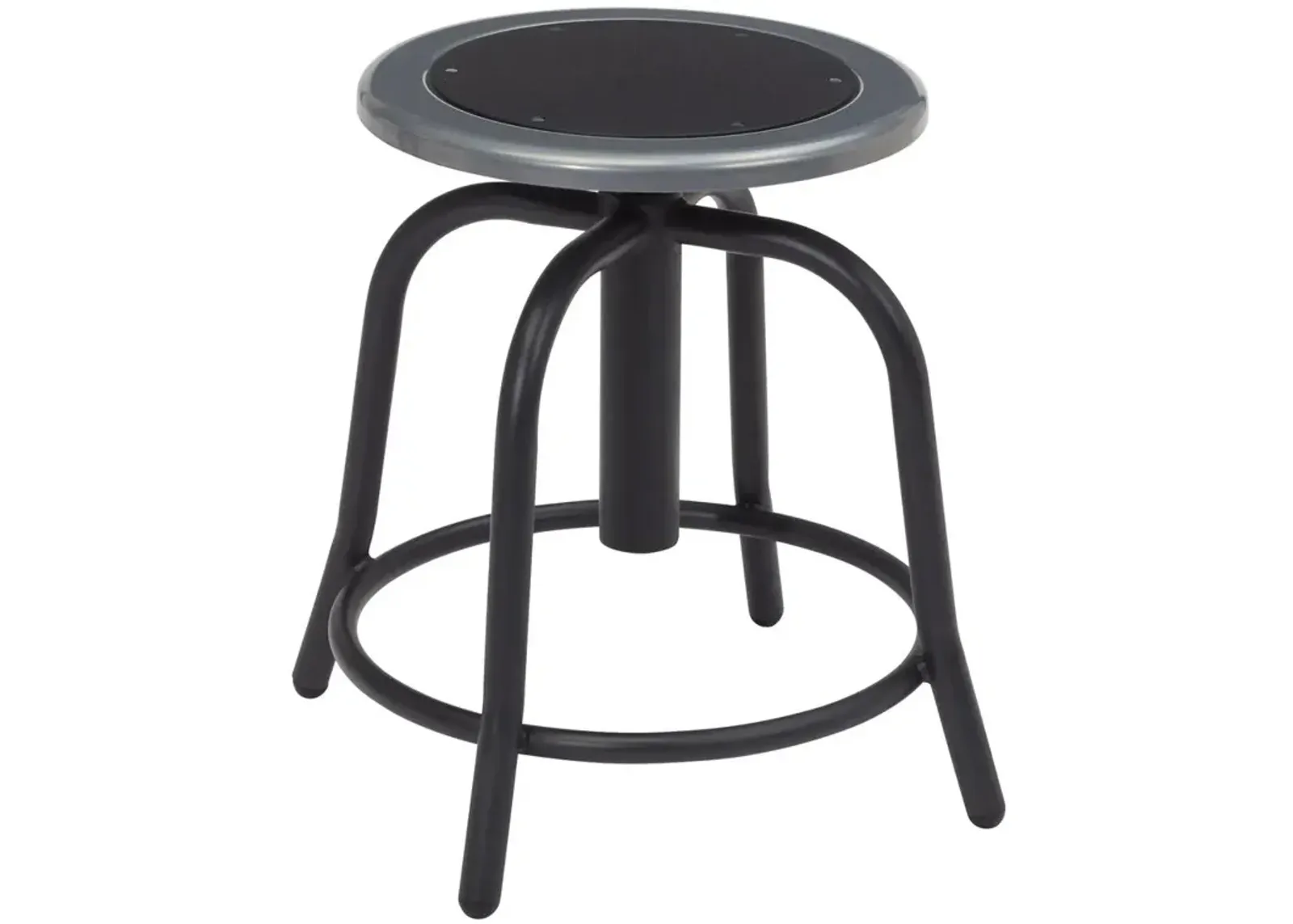 NPS® 18” - 24” Height Adjustable Swivel Stool, Black Seat and Black Frame