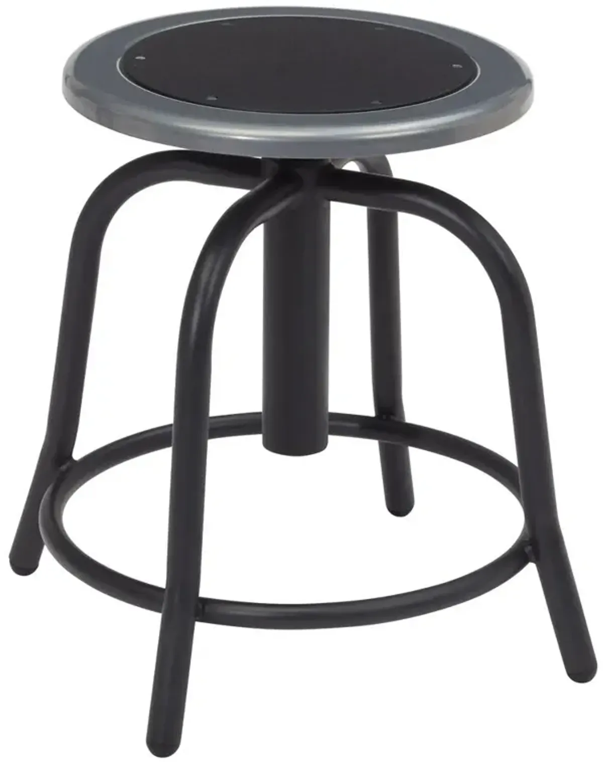 NPS® 18” - 24” Height Adjustable Swivel Stool, Black Seat and Black Frame