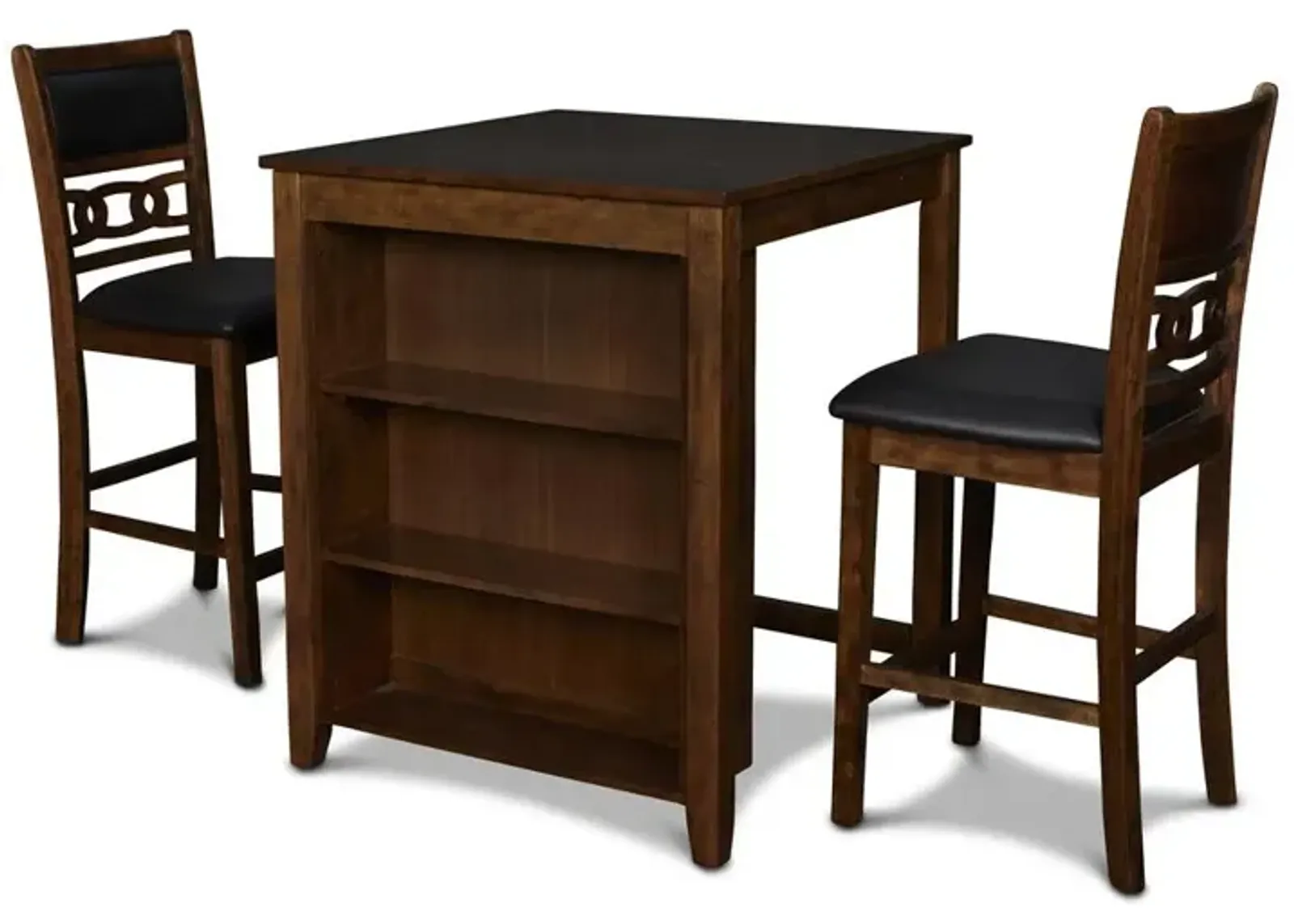 New Classic Furniture Furniture Gia Solid Wood Counter Table  2 Chairs in Brown