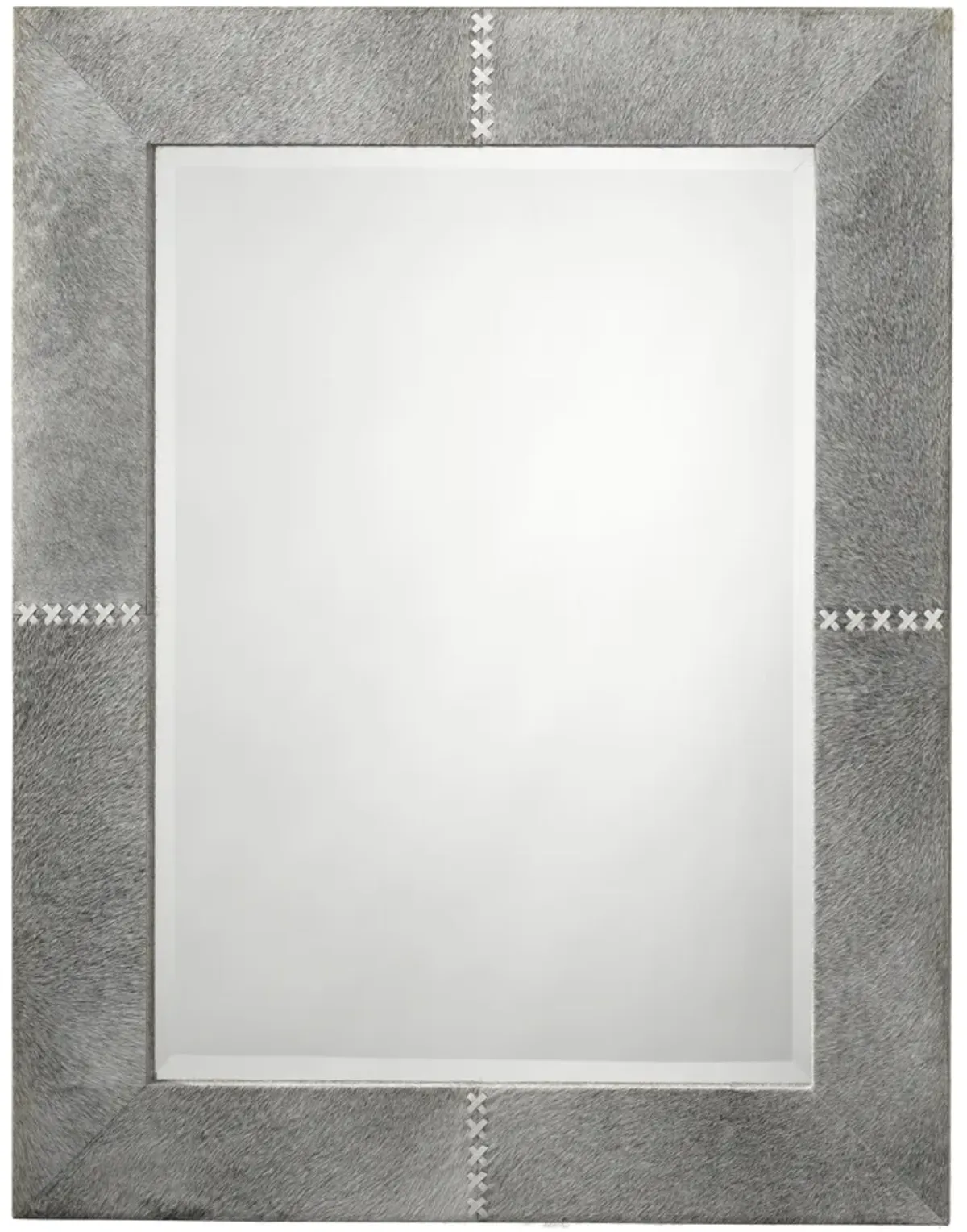 Cross Stitch Rectangle Hide Mirror, Grey