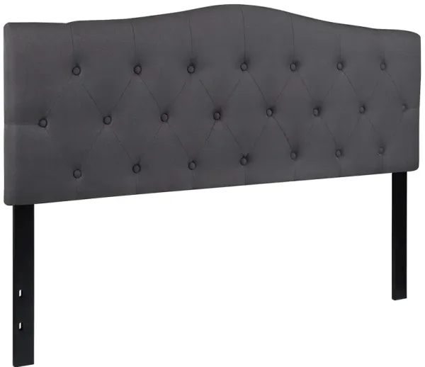 Flash Furniture Cambridge Tufted Upholstered Queen Size Headboard in Dark Gray Fabric