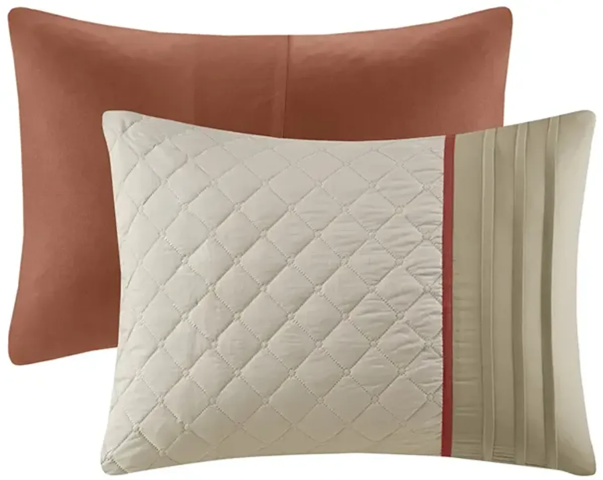 Gracie Mills 7-Piece Transitional Color Block Comforter Set