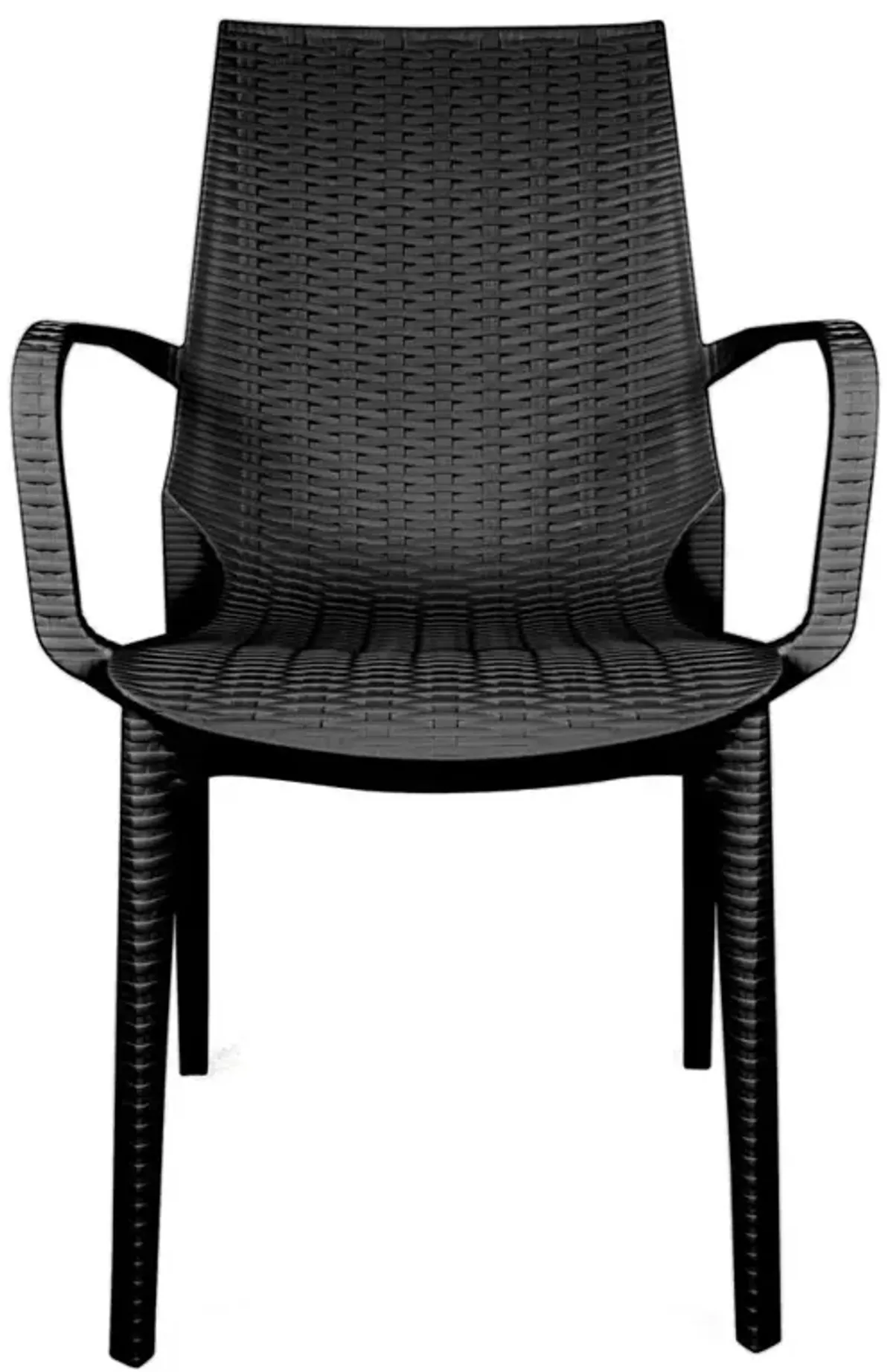 LeisureMod Kent Outdoor Patio Plastic Dining Arm Chair