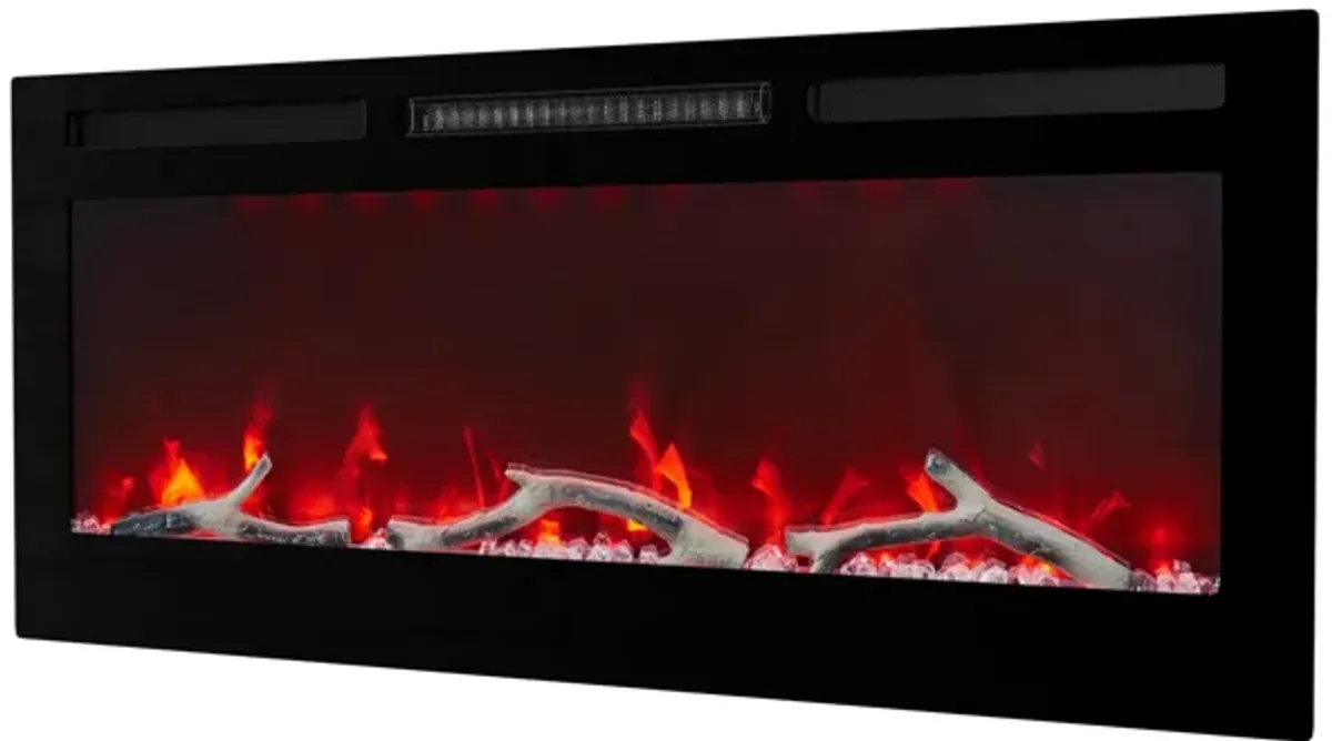 MONDAWE 42" Wall-Mounted Recessed Electric Fireplace 4780 BTU Heater with Remote Control Adjustable Flame Color & Temperature Setting