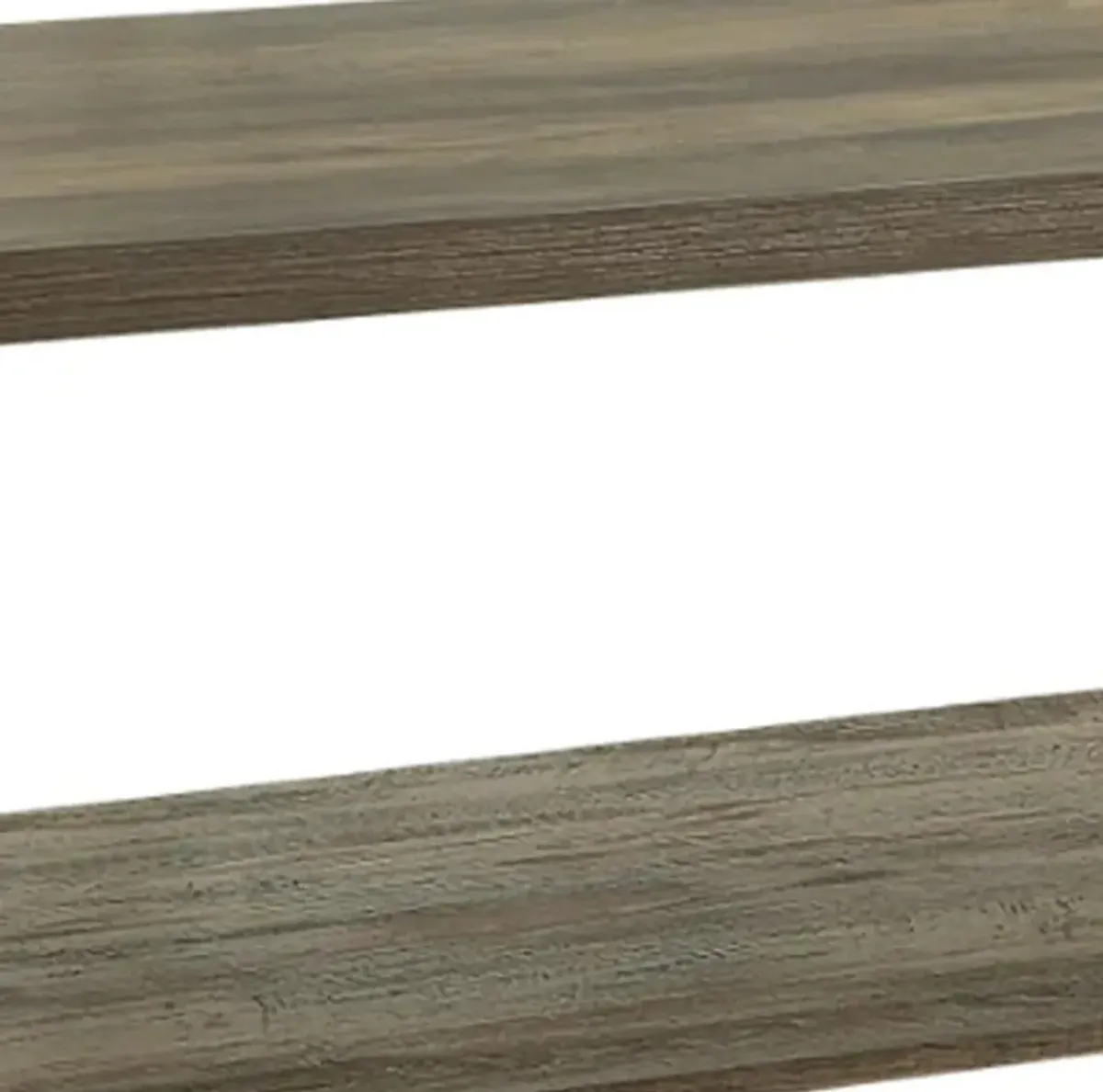 Eli 47 Inch Wood Coffee Table, Metal Brackets, Cross Bars, Rustic Oak Brown-Benzara