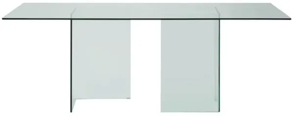 Casabianca Home Miami Dining Table With Clear Base And Clear Top