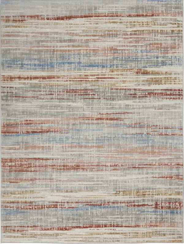 Elation ETN01 Ivory/Multicolor 5'3" x 7'3" Rug