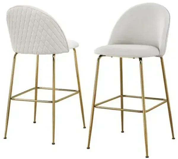 Best Quality Furniture White barstool with a gold base