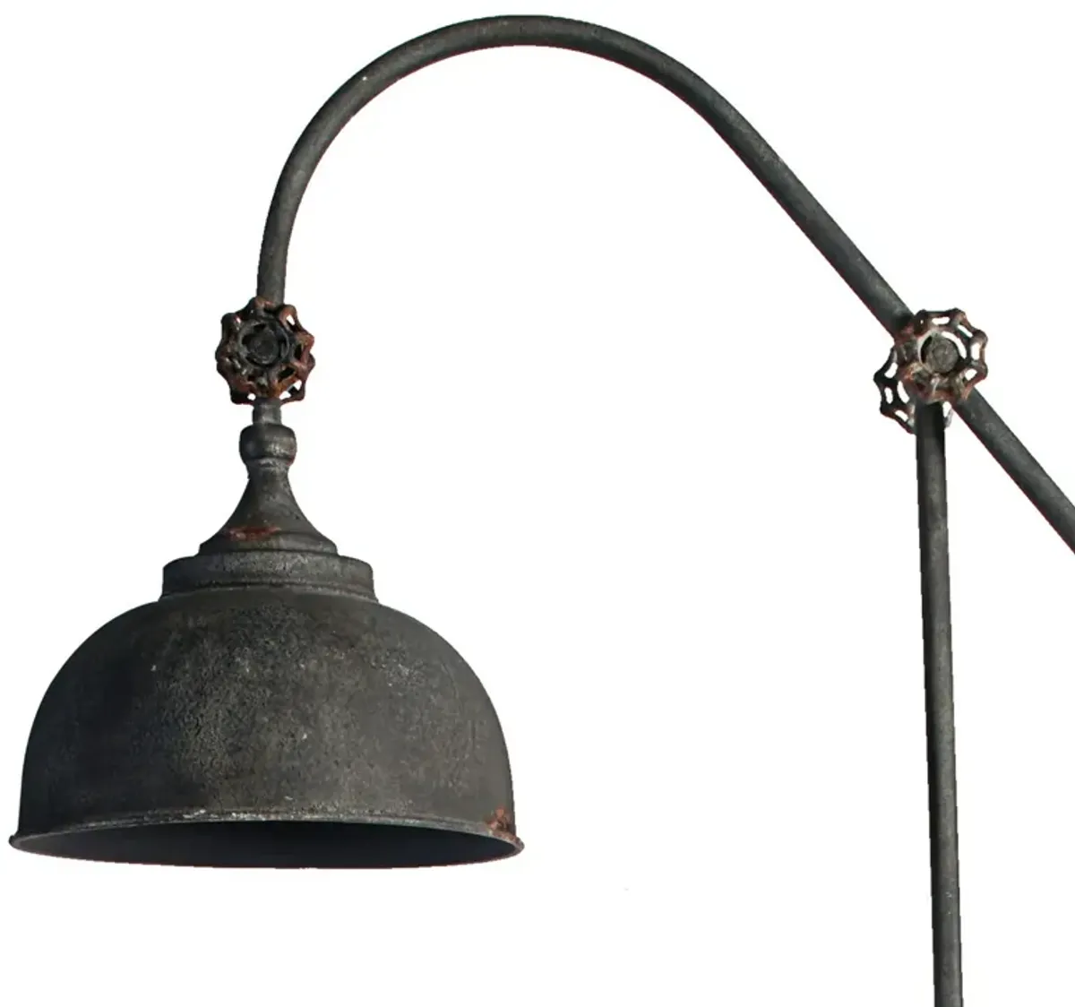 67 Inch Iron Floor Lamp, Adjustable Length Arm, Industrial Antique Black-Benzara