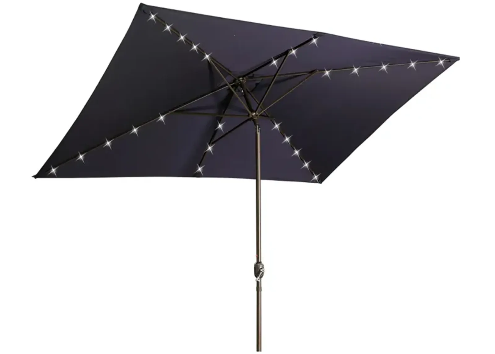 MONDAWE 10ft Rectangular Solar LED Market Patio Umbrella