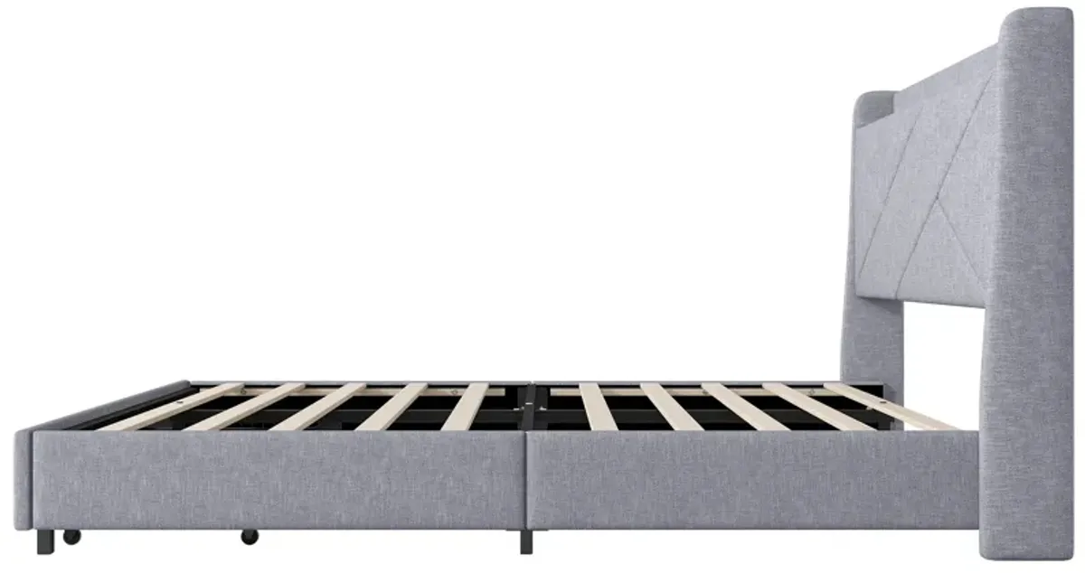 Merax Modern Platform Bed with Storage Headboard