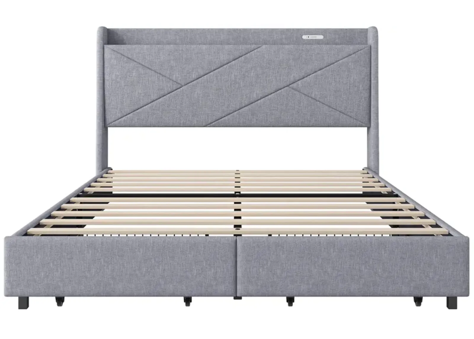 Merax Modern Platform Bed with Storage Headboard