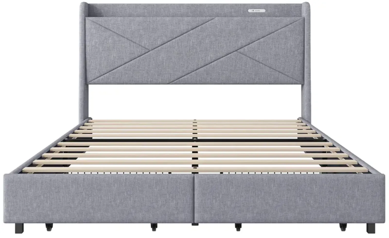 Merax Modern Platform Bed with Storage Headboard