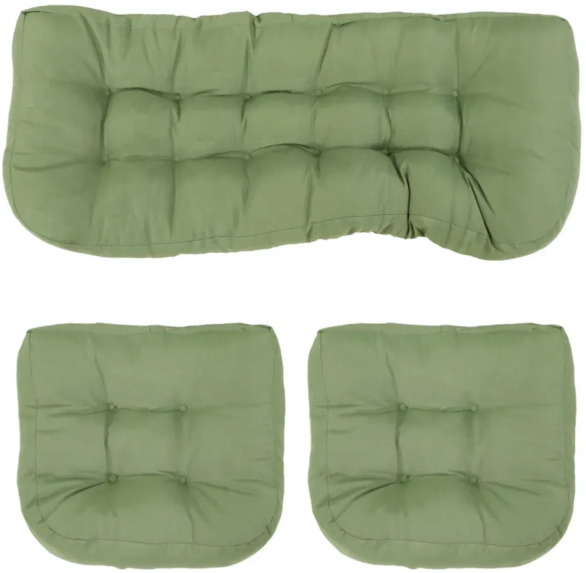 Sunnydaze Indoor/Outdoor Olefin 3-Piece Tufted Settee Cushion Set