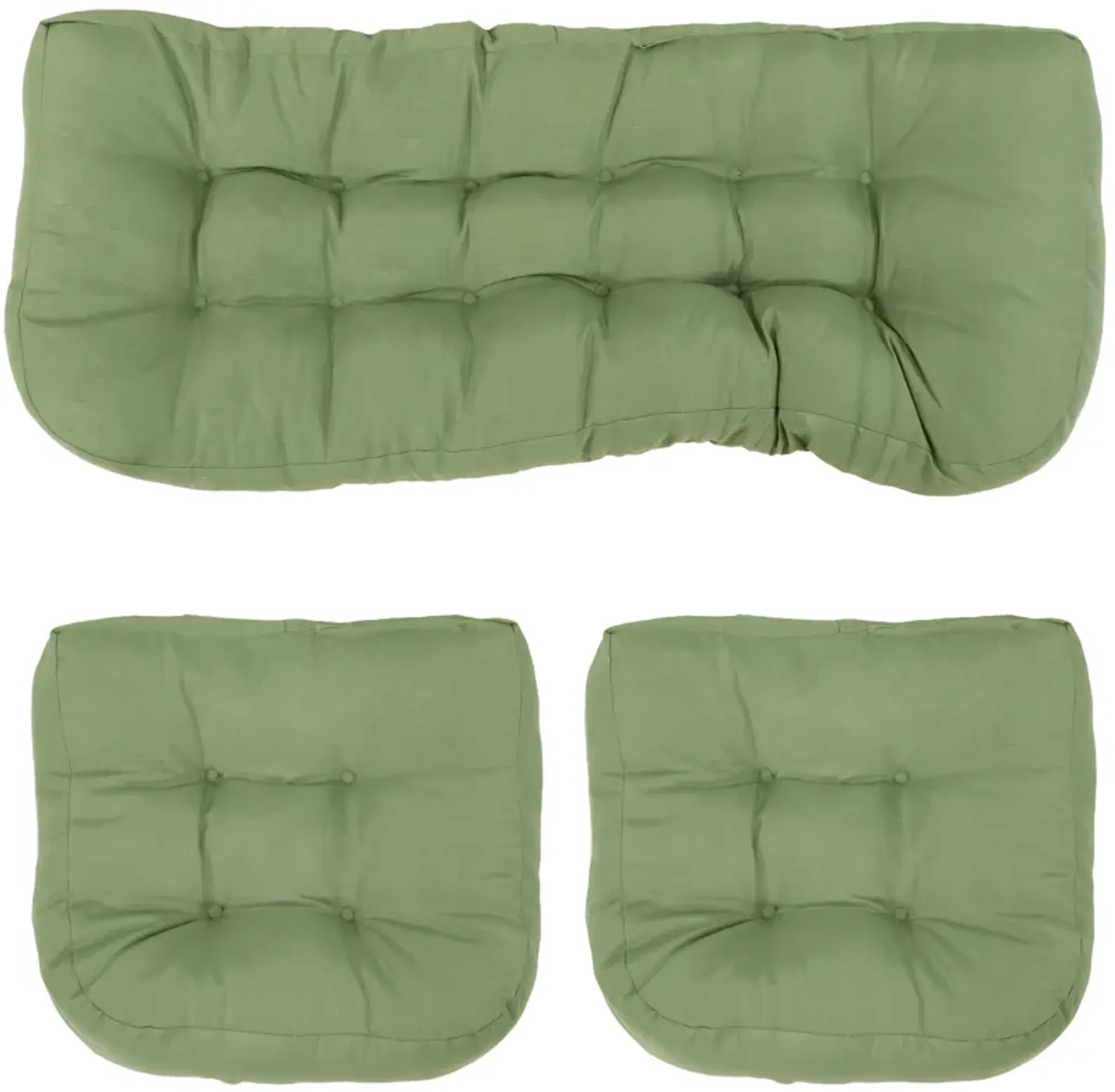 Sunnydaze Indoor/Outdoor Olefin 3-Piece Tufted Settee Cushion Set