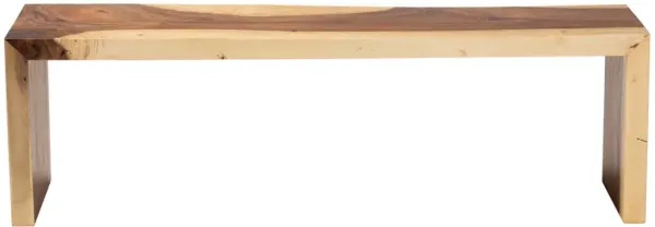 bali & pari Bai Solid Suar Wood Accent Bench - Modern Rustic Natural Wood Seating for Entryway, Dining, or Living Room