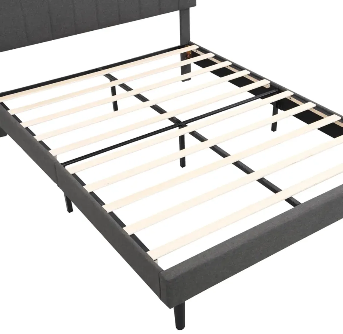 Merax Upholstered Platform Bed with Storage Headboard