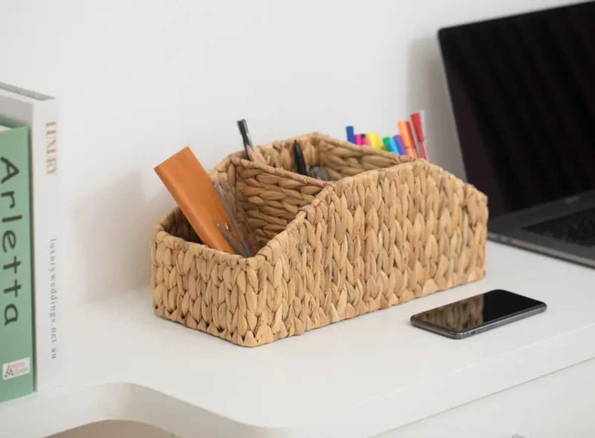 Natural Water Hyacinth Storage Organizer Caddy