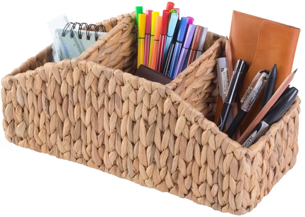 Natural Water Hyacinth Storage Organizer Caddy