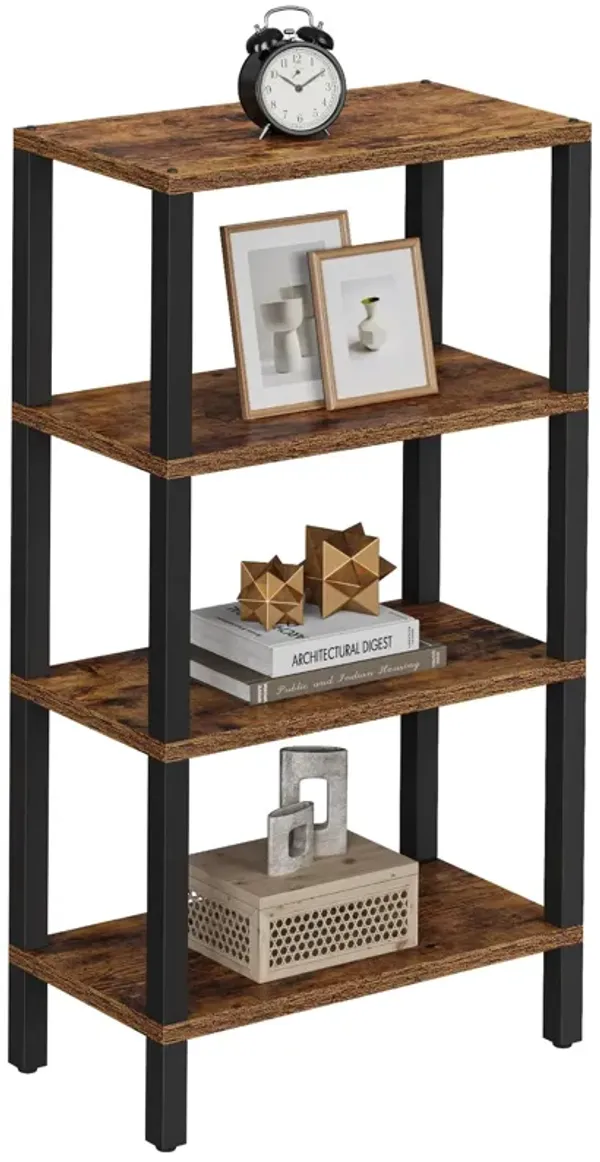 TUTOTAK Small Side Table, Narrow End Table, Skinny Sofa Table, Slim Nightstand, Living Room, Bed Room, Brown TB01BB078