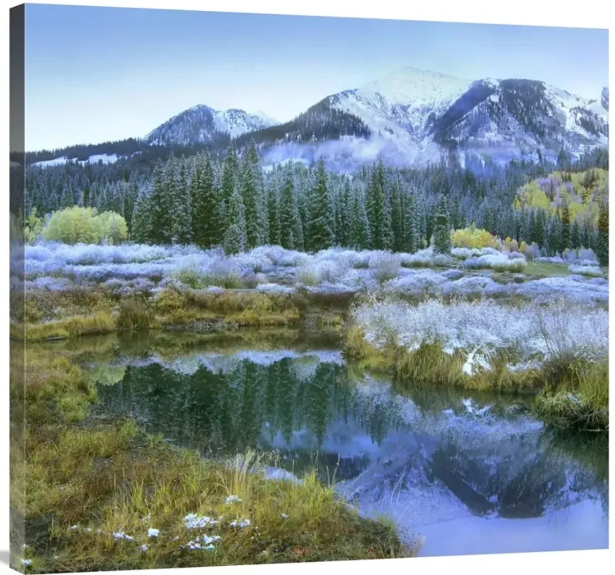 Pond and Avery Peak, San Juan Mountains, Colorado-Canvas Art-36x33.84