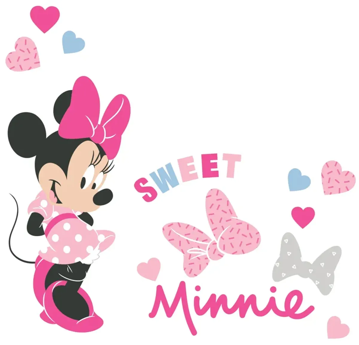 Lambs & Ivy Disney Baby Minnie Mouse Love Wall Decals/Stickers with Hearts/Bows