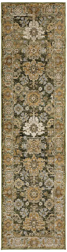 Andorra 2'6" x 12' Green Rug