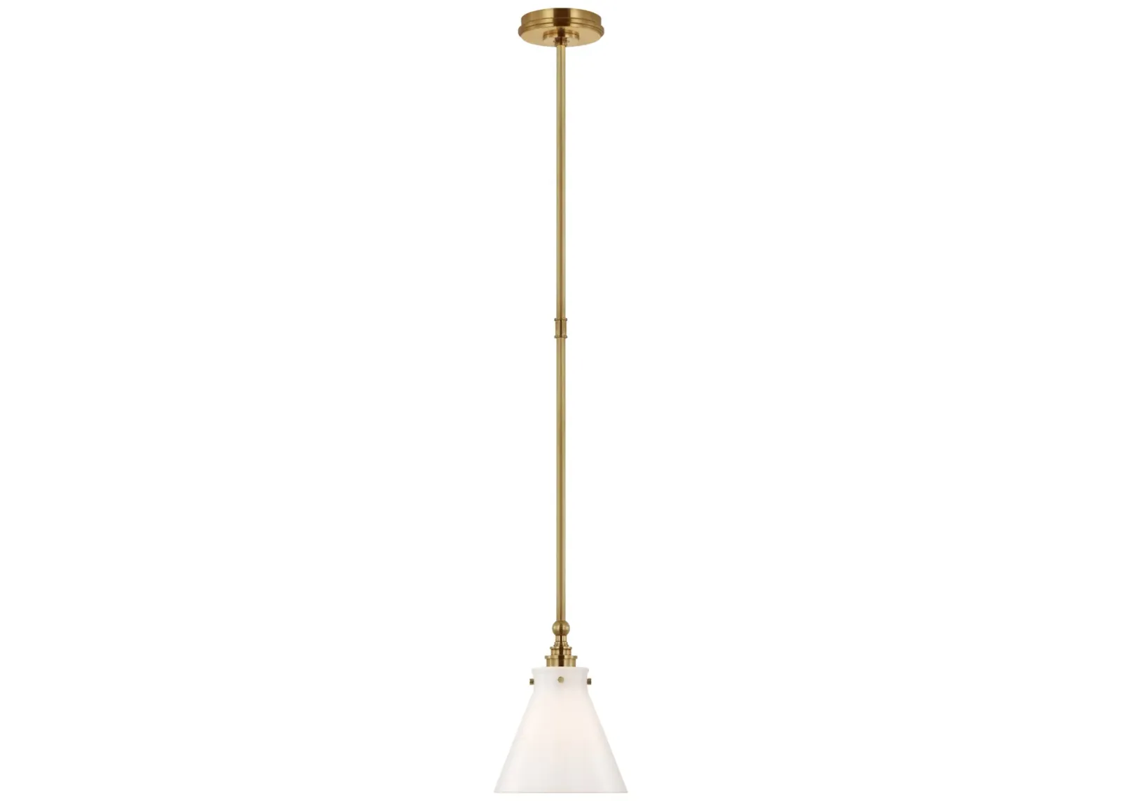 Parkington Single Library Wall Light in Antique-Burnished Brass with White Glass