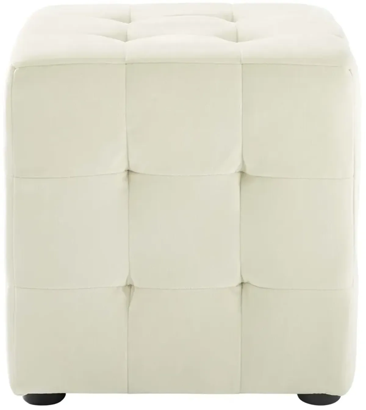 Contour Tufted Cube Performance Velvet Ottoman