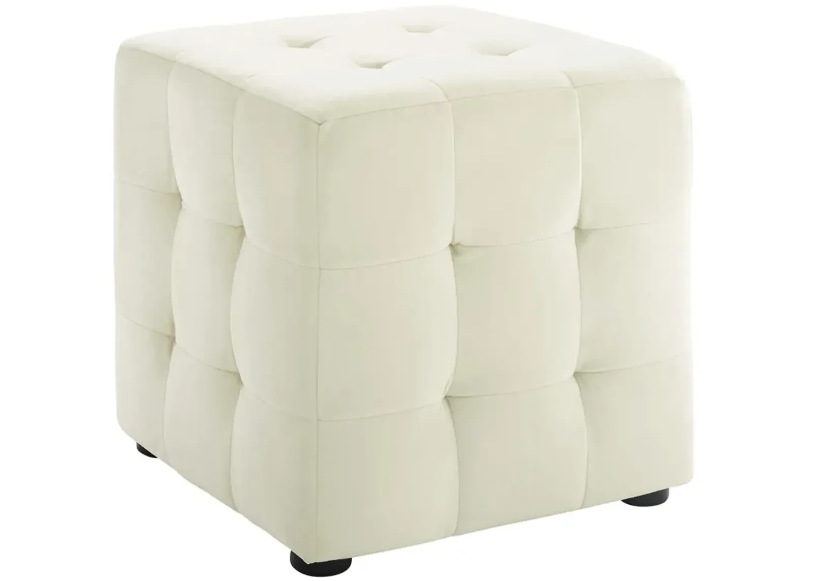 Contour Tufted Cube Performance Velvet Ottoman