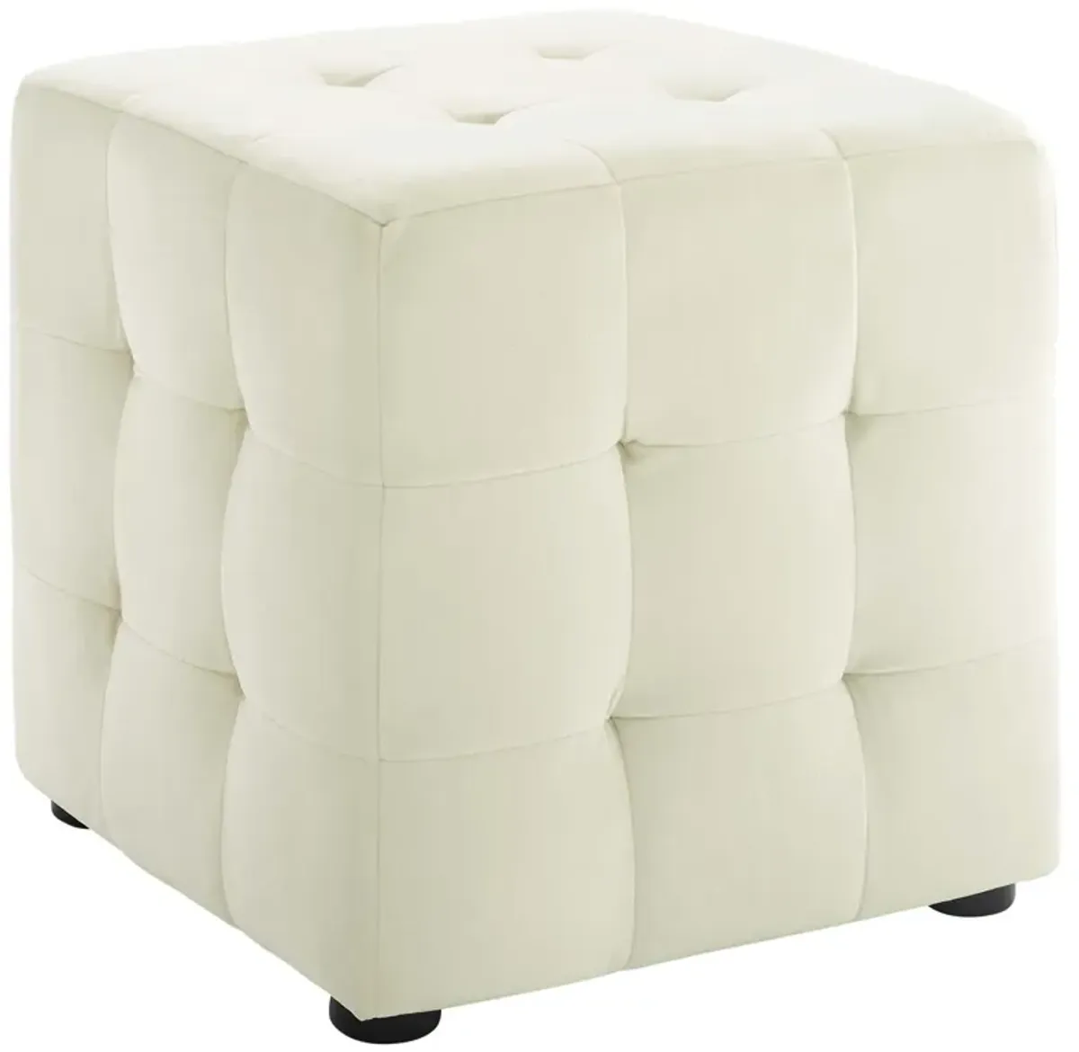 Contour Tufted Cube Performance Velvet Ottoman