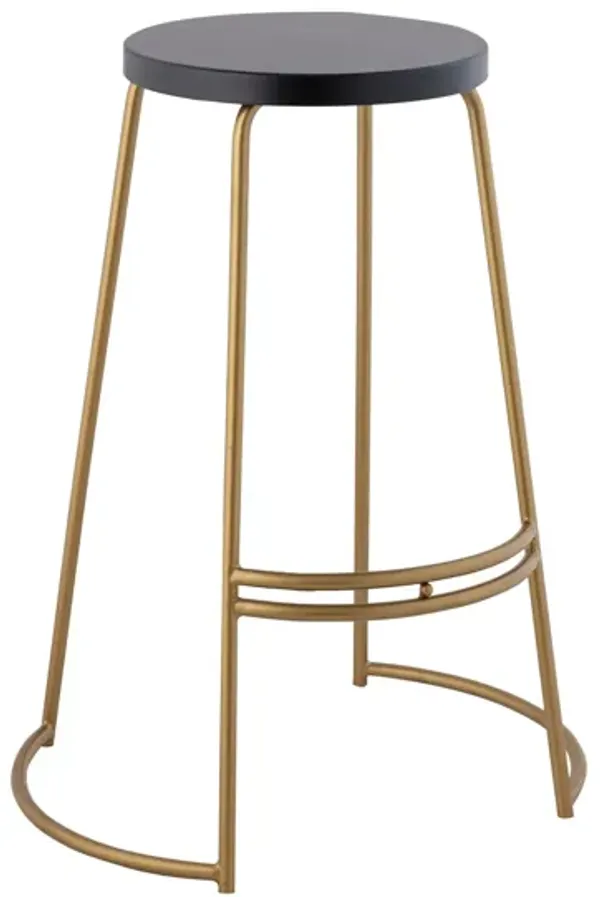 Hula 28.75" Modern Designer Iron Curved Backless Bar Stool
