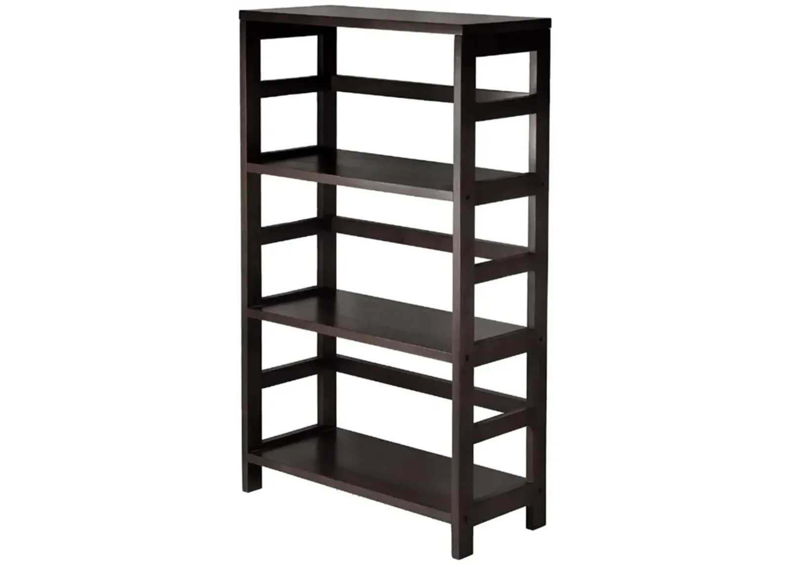 Hivvago 3-Shelf Wooden Shelving Unit Bookcase in Espresso Finish