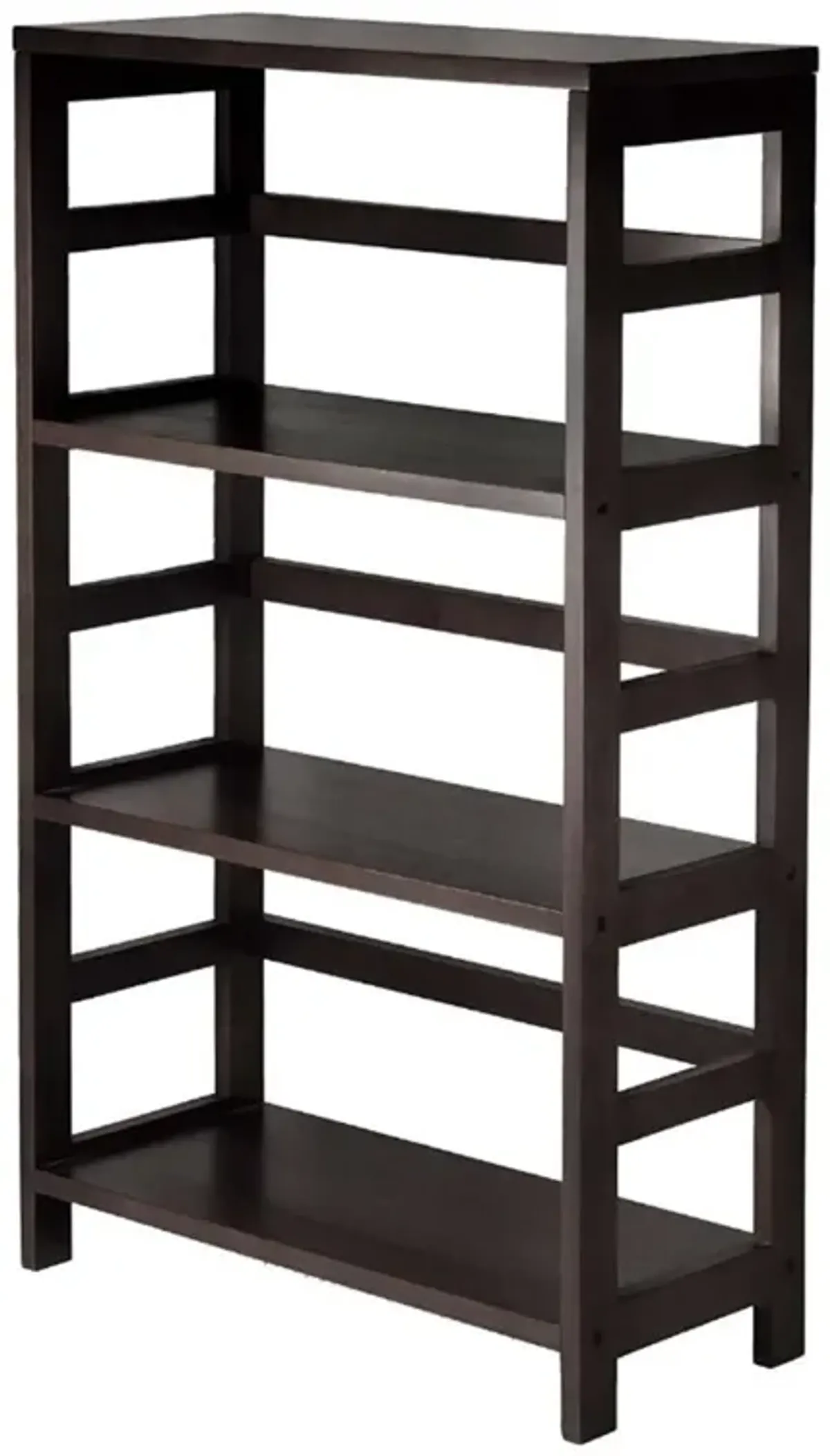 Hivvago 3-Shelf Wooden Shelving Unit Bookcase in Espresso Finish