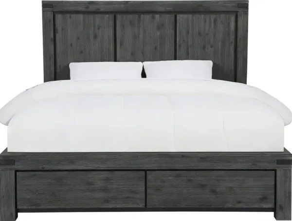Meadow Queen-Size Solid Wood Storage Bed in Graphite