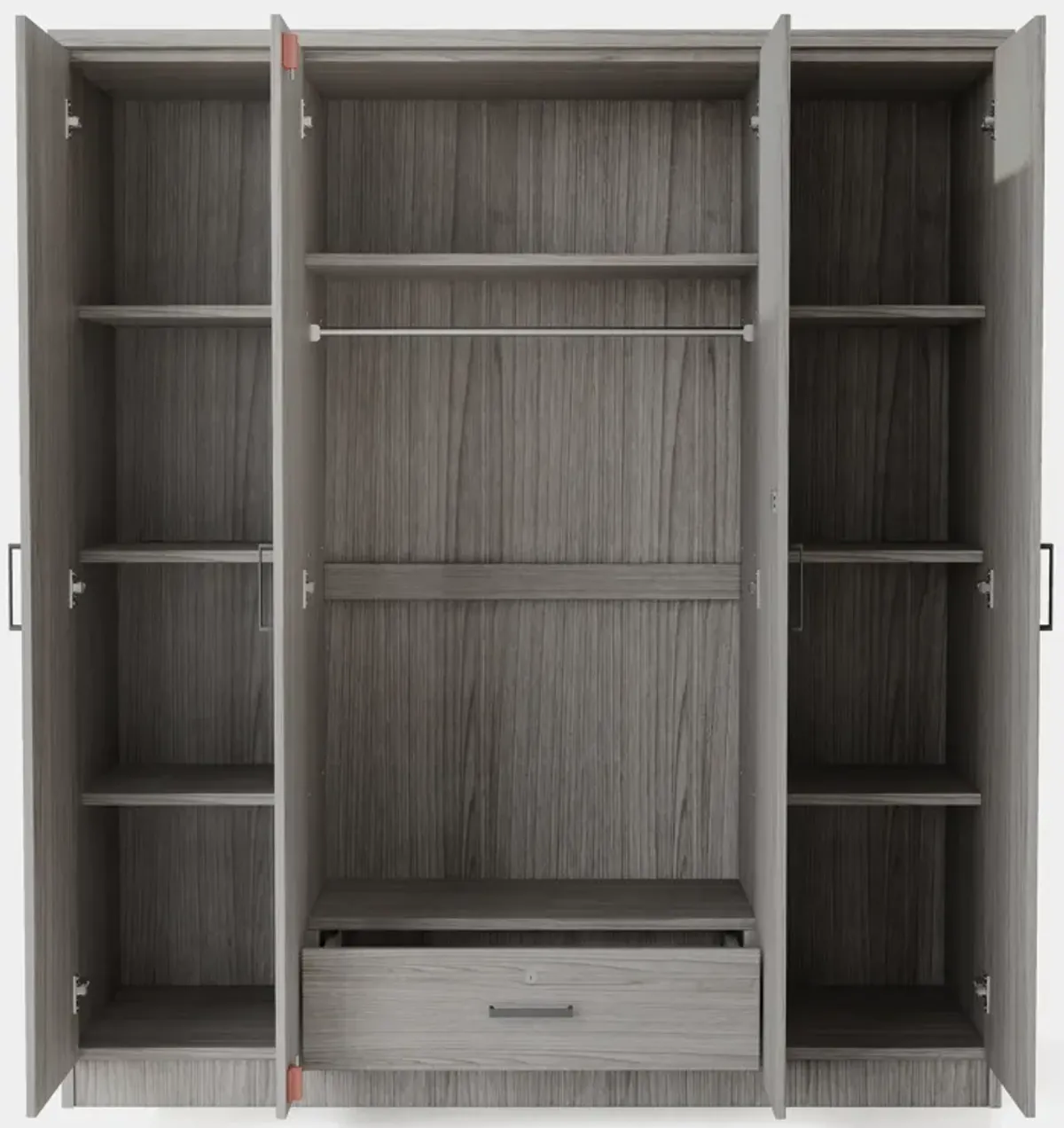 Merax 4-Door Mirror Wardrobe with Shelves