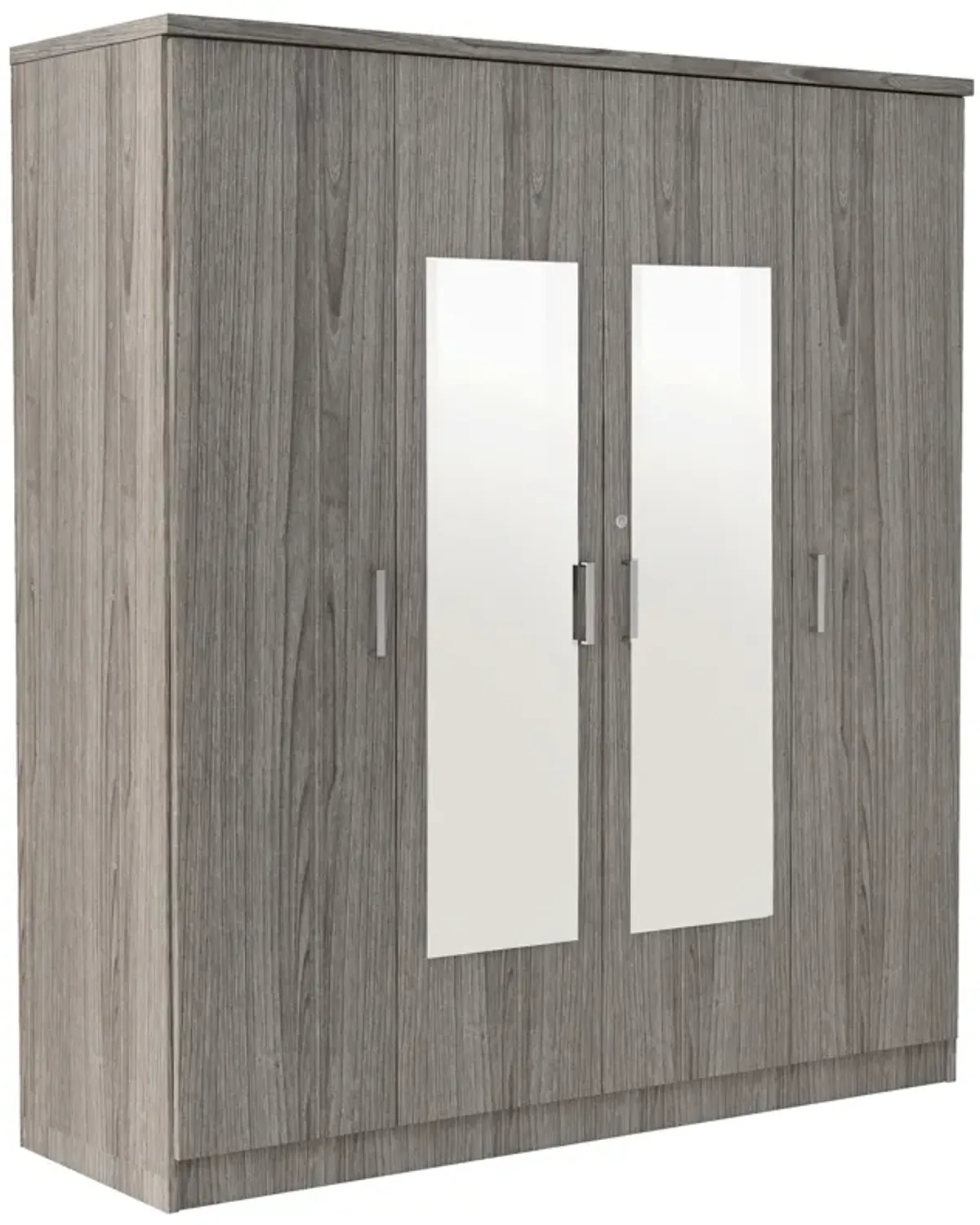 Merax 4-Door Mirror Wardrobe with Shelves