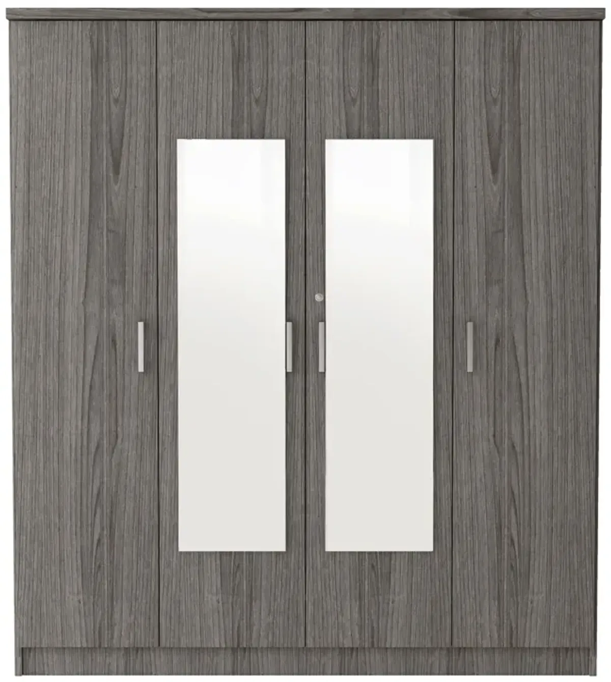 Merax 4-Door Mirror Wardrobe with Shelves