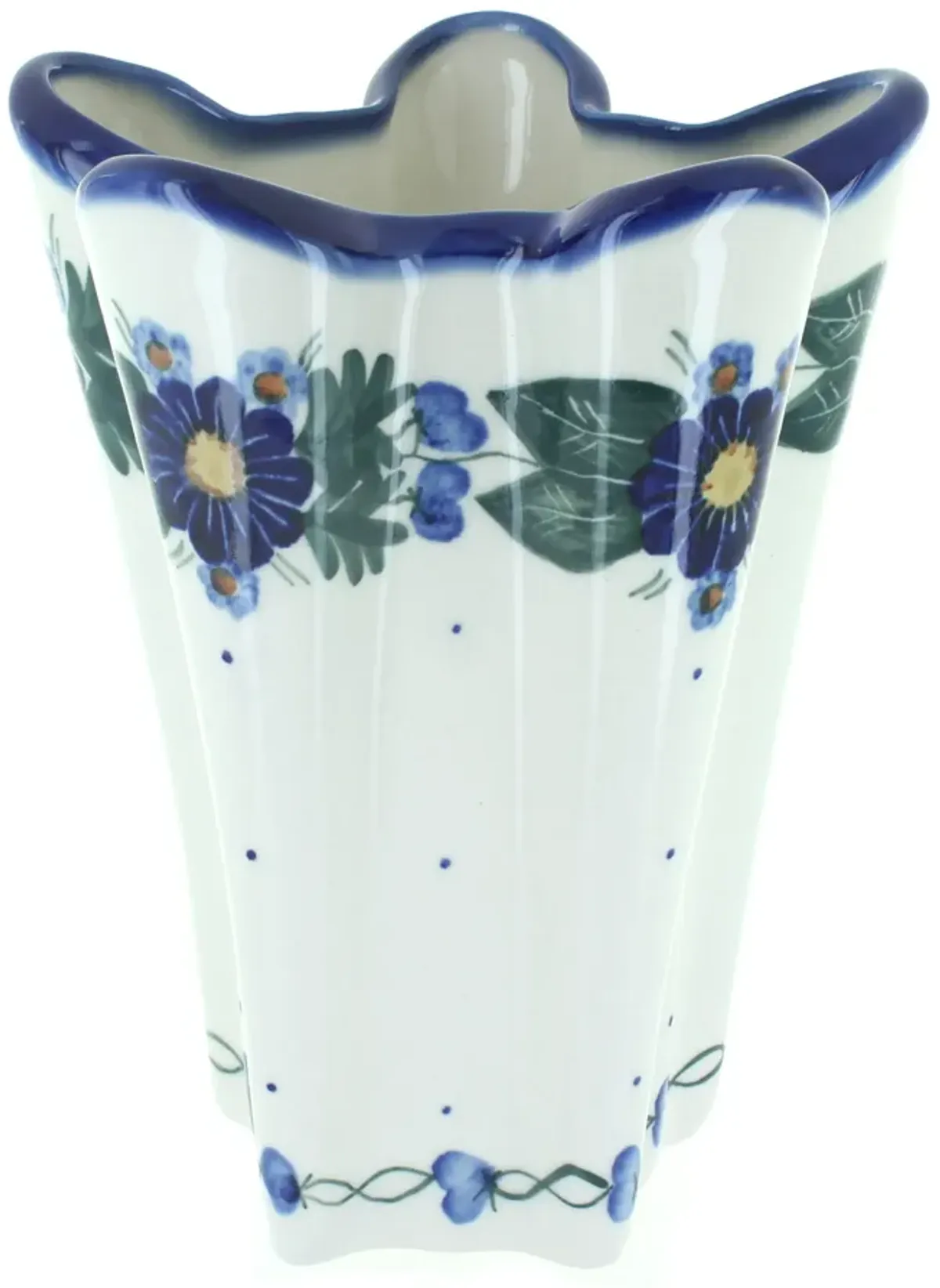 Blue Rose Polish Pottery Spring Butterfly Large Vase