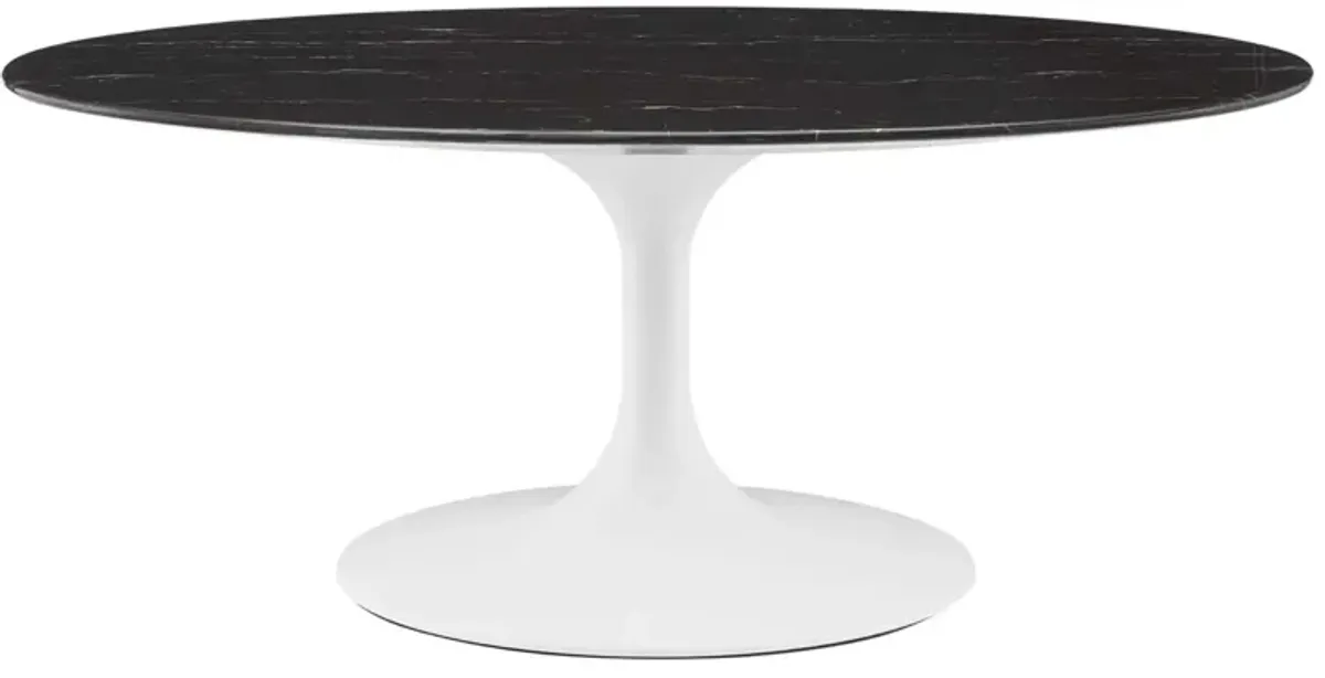 Lippa 42 Oval Marble Coffee Table - Timeless Modern Design
