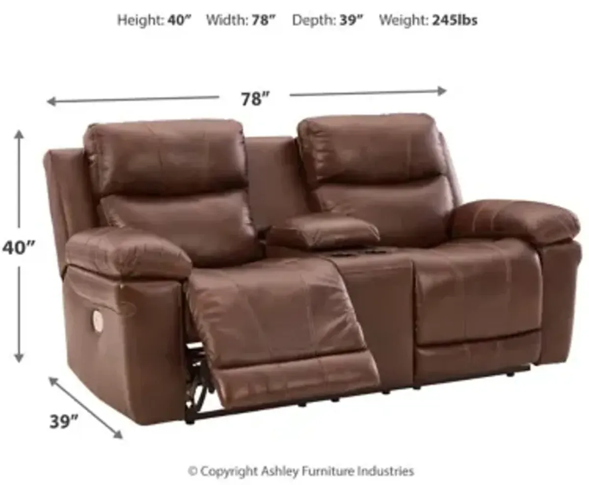 Edmar Power Reclining Loveseat with Console