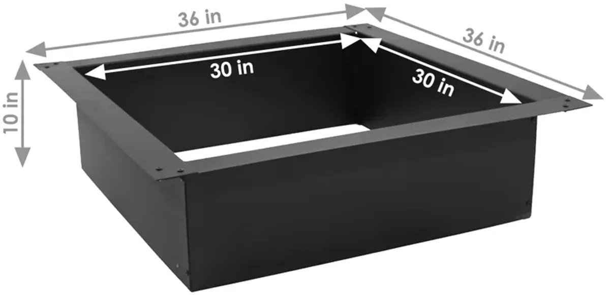 Sunnydaze Heavy-Duty Steel Above/In-Ground Square Fire Pit Rim Liner
