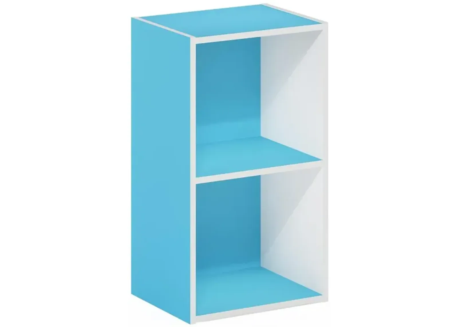 Furinno Pasir 2-Tier Open Shelf Bookcase, Green/White